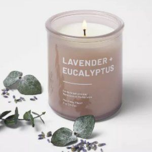 Tinted Glass Lavender + Eucalyptus Jar Candle Light Pink 5oz - Threshold